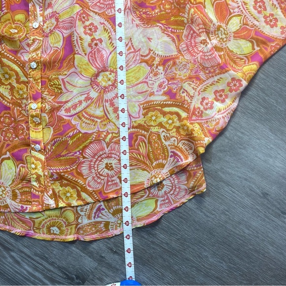 Vici Orange Graphic‎ Sailor Collar Boho Blouse Size Small - Picture 3 of 7